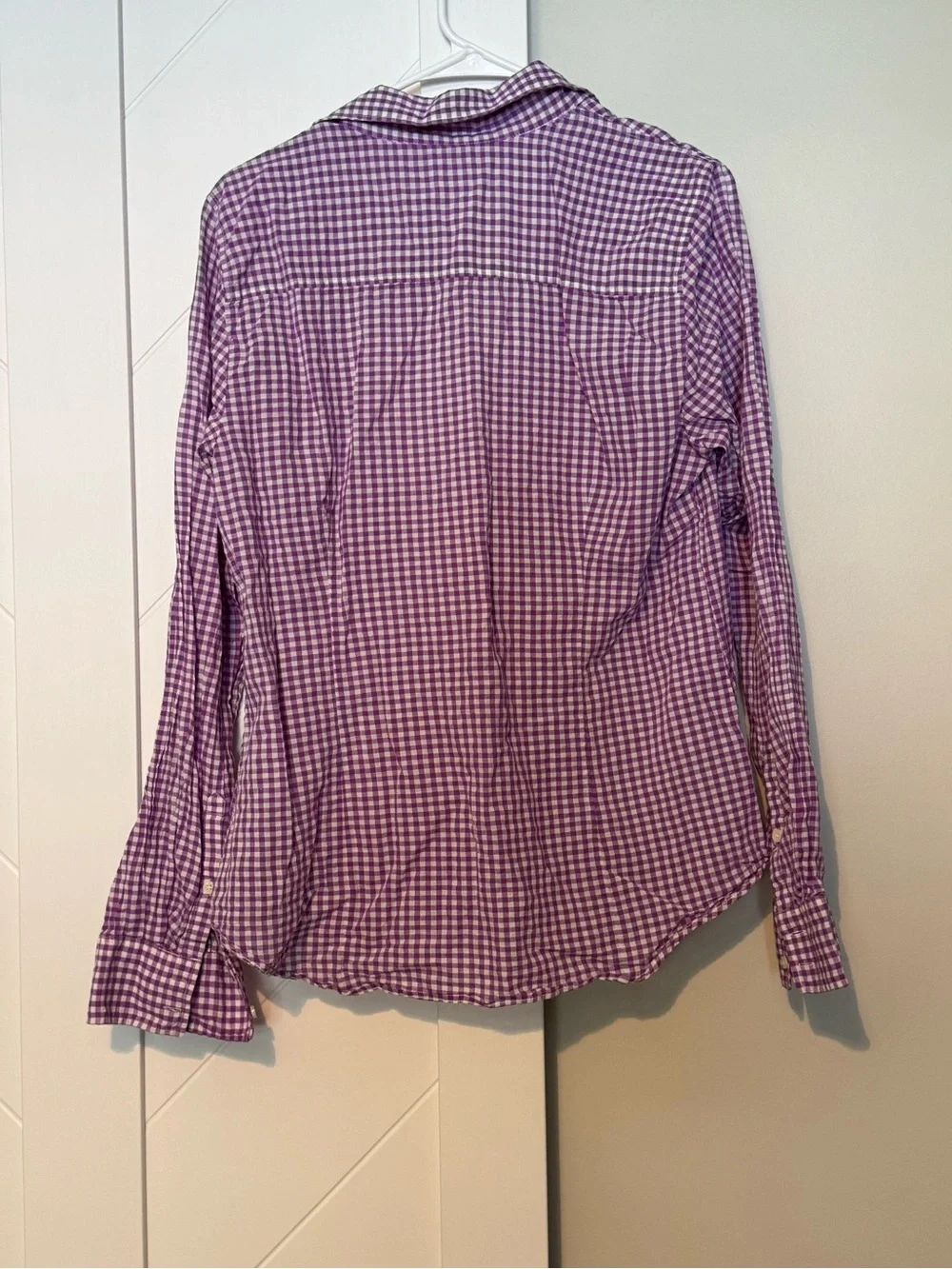 J.Crew Purple Gingham Button Front Shirt Women’s Large